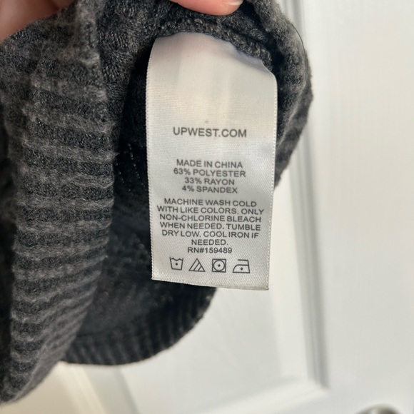 UpWest Charcoal Ribbed Knit Wide Leg Pants & Top Set - Picture 5 of 9